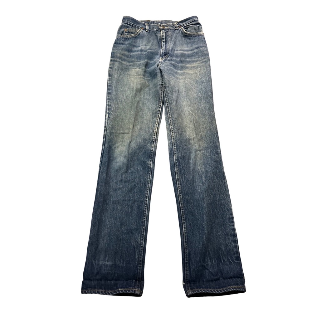 Vintage Lee High Waisted Straight Leg Jeans Medium Wash Denim 27x31.5